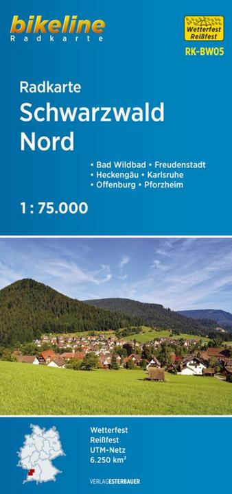 Image du produit Carte cyclable Bikeline Forêt-Noire Nord 1 : 75 000 75000