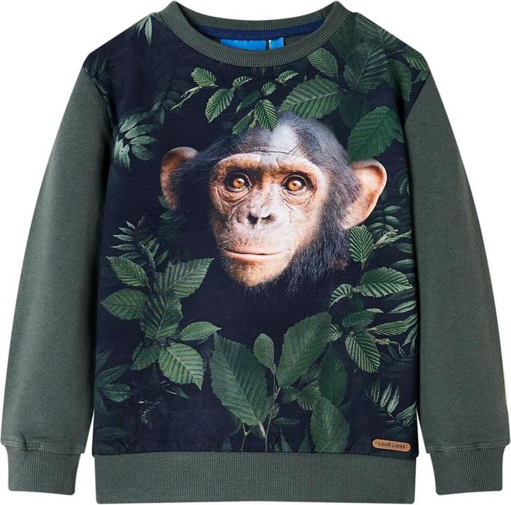 Produktbild VidaXL Kinder-Sweatshirt Dunkles Khaki 92,Material: 92 % Baumwolle (92)