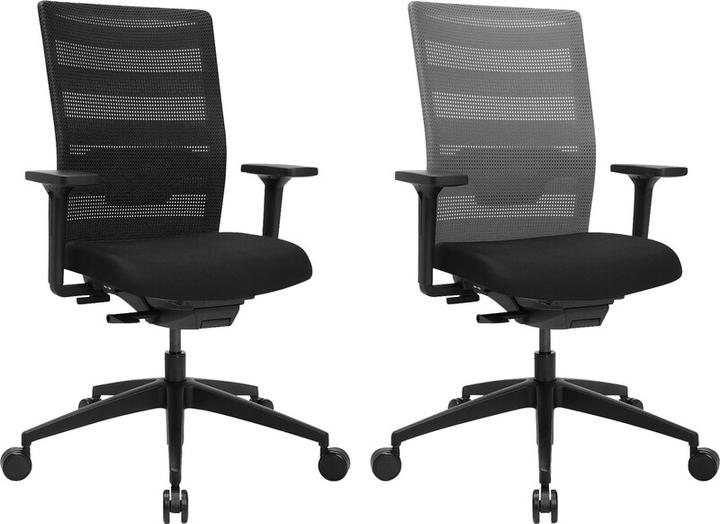 Image du produit Topstar Siège de bureau AirWork, avec accoudoirs, mécanisme synchrone, noir, gris.