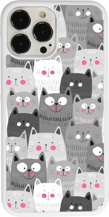Actual product image PhoneLook Cover Silicone White Cat Flocks (Apple iPhone 13 Pro Max)