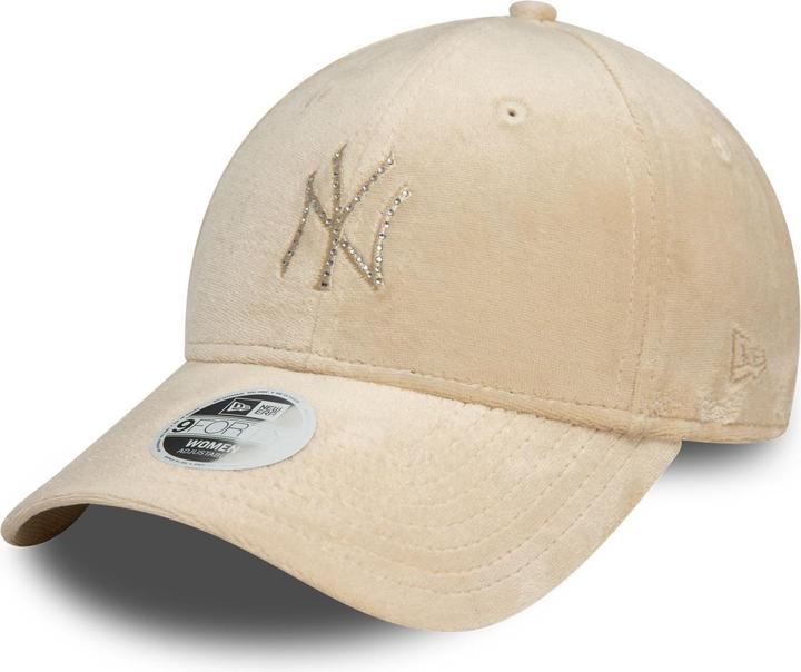 New Era 9Forty Damen Cap - VELOUR DIAMANTE NY Yankees beige