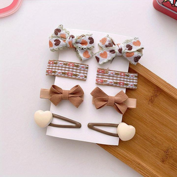 Activity Board 8pcs Stern Herz Bogen Knoten Blume kleine Dekoration Haarnadeln, niedlich Haarspangen Geschenk (8 Stk.)