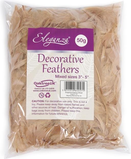 Image du produit Plumes décoratives Nature 50 grammes - tailles mélangées