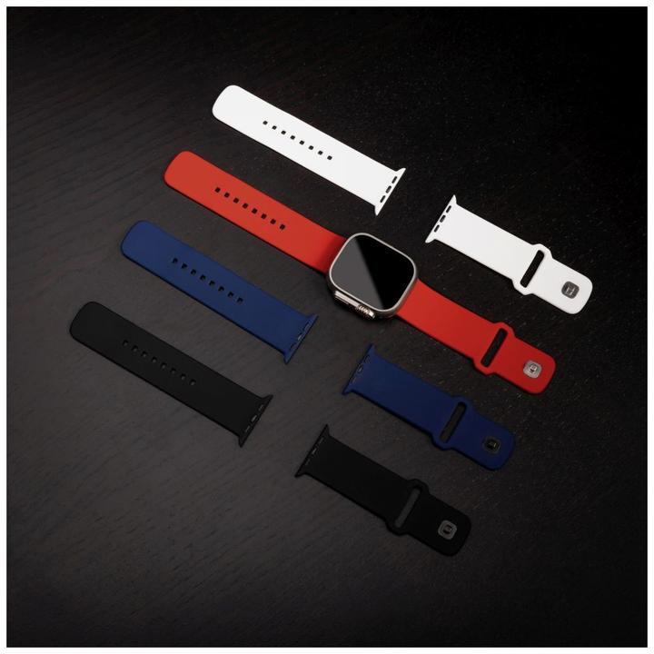 Actual product image Fixed Silicone Sporty Strap Set for Apple Watch Ultra 49mm, red (Silicone)