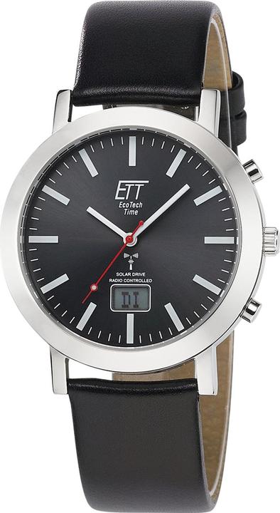 ETT EGS-11578-21L Mens Solar Radio Control Watch 41mm 5ATM (Radio-controlled clock, 41 mm)