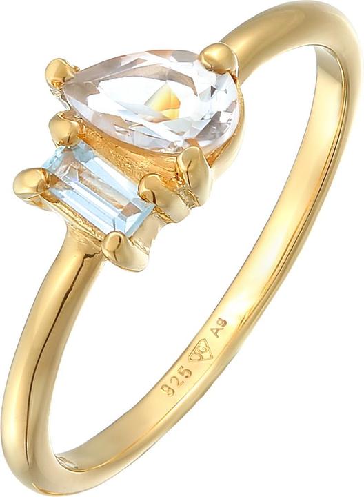 Image du produit Elli PREMIUM Bague Topaze goutte élégante 925 argent (54, Argent 925)