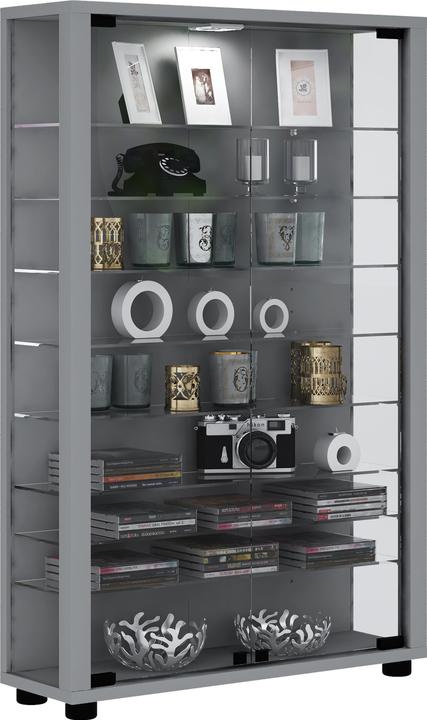 Image du produit VCM Stand de collection Vitrine bois verre Lumo Mini (59 x 18 x 90 cm)