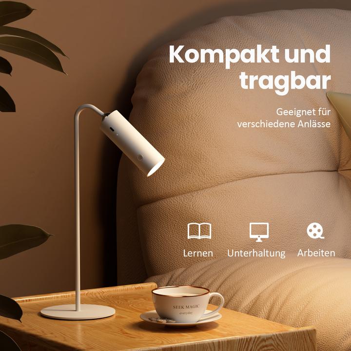 Produktbild Emke LED-Tischleuchte kabellos, 6-in-1, dimmbar, Touch-LED, weiss, 3 Farbmodi, magnetische Wandleuchte