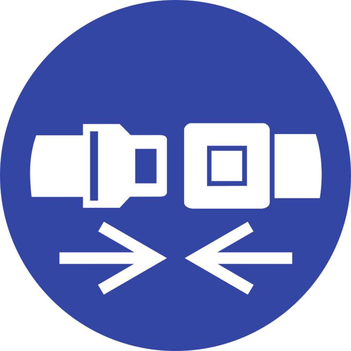 Actual product image Moravia Mandatory sign Use restraint system Foil, Ø 50 mm
