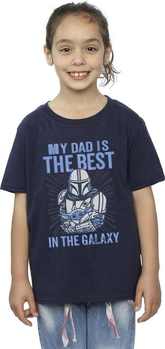 Actual product image Star Wars Girls Mandalorian Best Dad Cotton T-Shirt (152, 158)