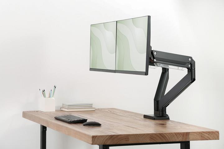 Immagine prodotto Digitus Assmann Electronic Dual Gas Spring Monitor Mount 2x 35 pollici 2x15kg max nero (Tavolo, 35")