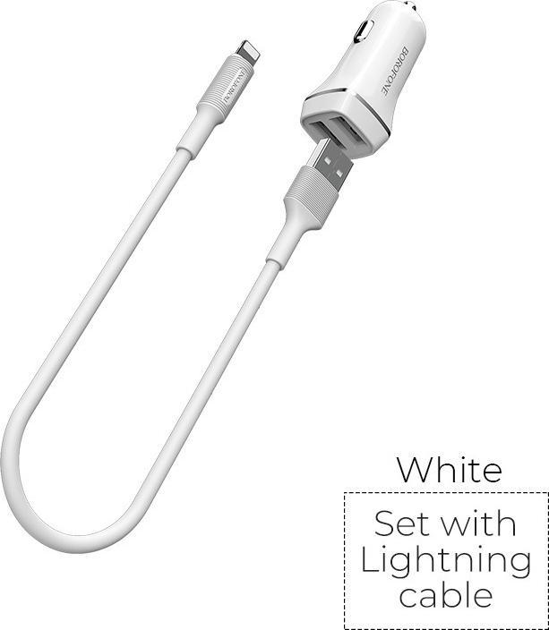 Produktbild Borofone 2x USB-A 2,4 A Stecker (BFO-BZ2-LW)