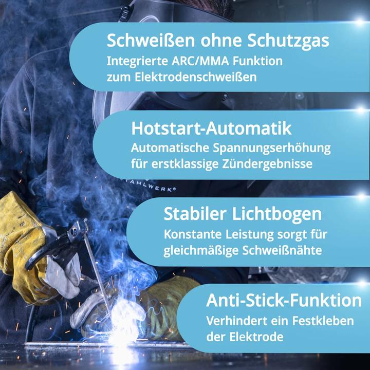 Produktbild Stahlwerk Schweissgerät Mini FLUX 120 ST mit ARC | MMA-Funktion mit 120 Ampere