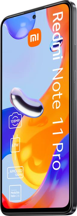 Produktbild Xiaomi Redmi Note 11 Pro (128 GB, Graphite gray, 6.67", Hybrid Dual SIM, 108 Mpx, 4G)