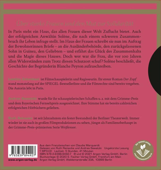 Image du produit La maison des femmes (Andrea Sawatzki, Laetitia Colombani, Claudia Marquardt, Ruth Reinecke, Allemand)
