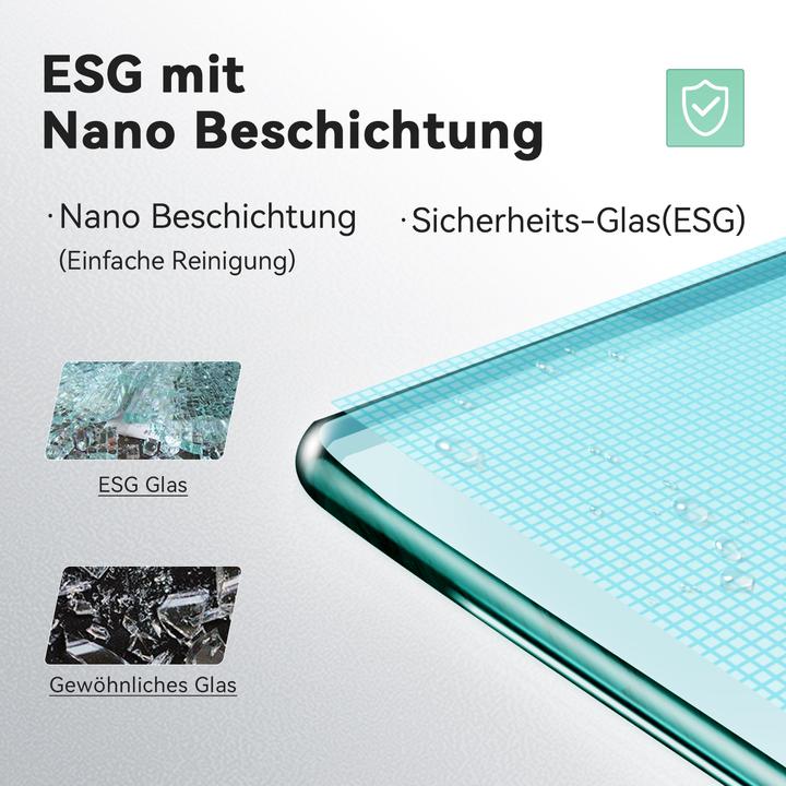 Image du produit SONNI 100x195 cm Walk in paroi de douche, NANO ESG 8 mm, paroi de douche en verre avec stabilisateur (100 cm, 120 cm, 195 cm)