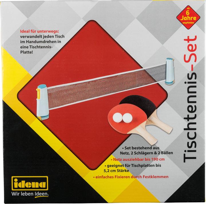 Productafbeelding Idena Tafeltennis Set Net,2 Rackets,2 Ballen