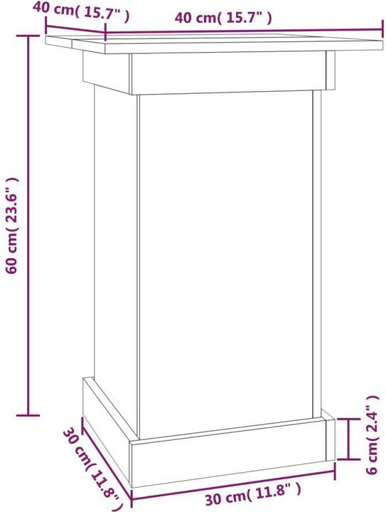 Immagine prodotto VidaXL Blumenständer Weiss 40x40x60 cm Massivholz Kiefer,Farbe