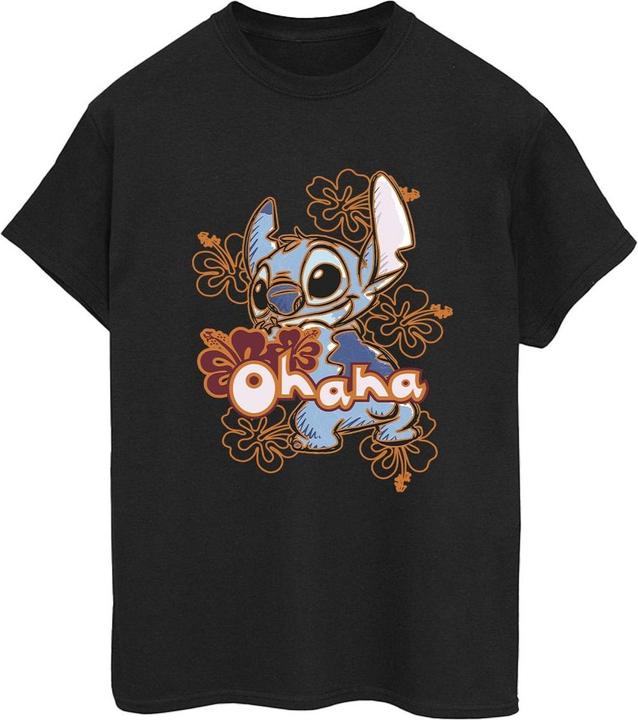 Image du produit Disney - T-shirt LILO AND STITCH OHANA ORANGE HIBISCUS - Femme (L)
