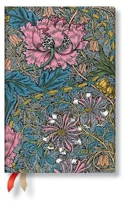 Actual product image Paperblanks Morris Pink Honeysuckle (William Morris) Mini 12-month Day-at-a-Time Dayplanner 2024