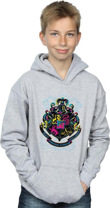 Actual product image Boys Neon Hogwarts Crest Hoodie (128)