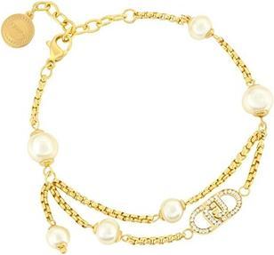 Actual product image Liu Jo Designer Gold-Plated Bracelet With Crystals And Artificial Pearls Lj2918