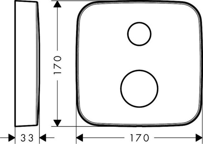 Image du produit Axor rosace de rallonge, softsquare, 2 trous, marquage 0-1-2, 14973