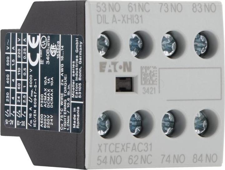 Actual product image Eaton Auxiliary contact block 3 NO contacts 1 NC contact