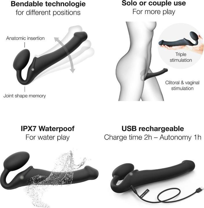 Actual product image Strap-on-me Vibrating Bendable Strap-on