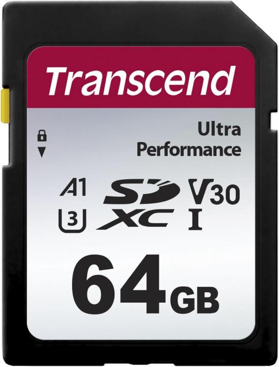 Image du produit Transcend Carte SD SDXC SDC340S 160/50 Mo/s (64 Go, SDXC, U3, UHS-I)