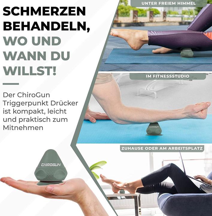 Produktbild ChiroGun Triggerpunkt Drücker mit Saugnapf & Beutel Grün