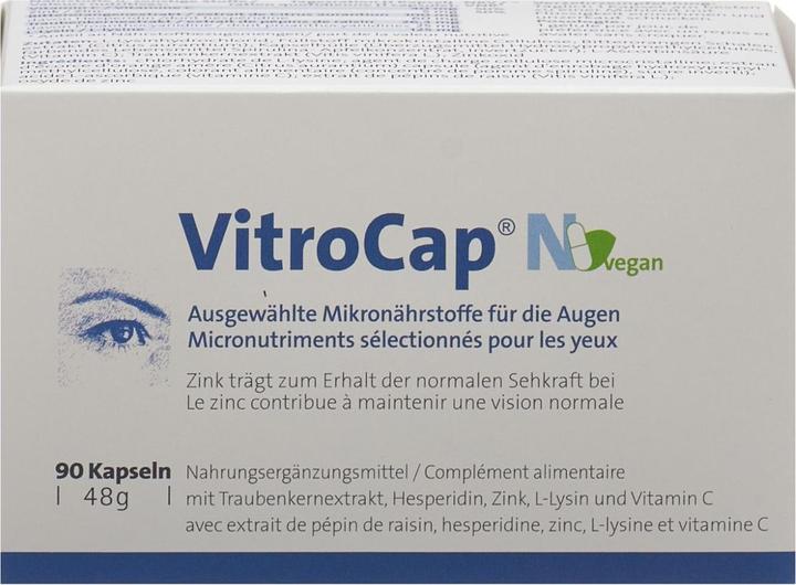Valori nutrizionali e ingredienti Vitrocap N Tappi (90 Pezzo/i, Pillole, 48 g)