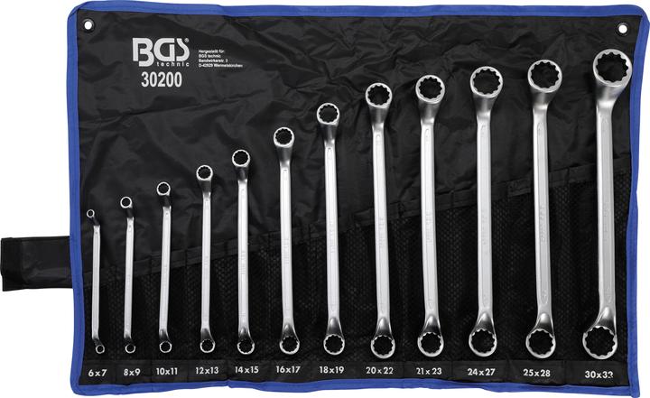 Actual product image BGS Double Ring Spanner Set deep offset ends 6 - 32 mm 12 pcs. (22 mm, 8 mm, 27 mm, 30 mm, 18 mm, 25 mm, 31 mm, 15 mm, 20 mm, 19 mm, 17 mm, 23 mm, 11 mm, 26 mm, 13 mm, 9 mm, 29 mm, 21 mm, 28 mm, 24 mm, 12 mm, 7 mm, 16 mm, 6 mm, 32 mm, 10 mm, 14 mm)