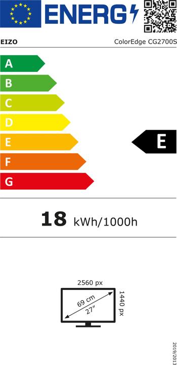 Label énergétique Eizo ColorEdge CG2700S (2560 x 1440 pixels, 27")