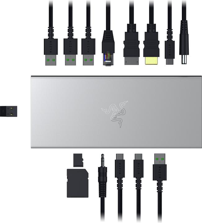 Image du produit Razer NB Acc Dock USB-C 4 Mercury (RC21-02280200-R3EK) (USB-C, 14 Ports)