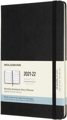 Immagine prodotto Moleskine Calendario mensile L 21/22 A5 850352 18M HC nero 1M/2S, rigato (A5, Inglese)