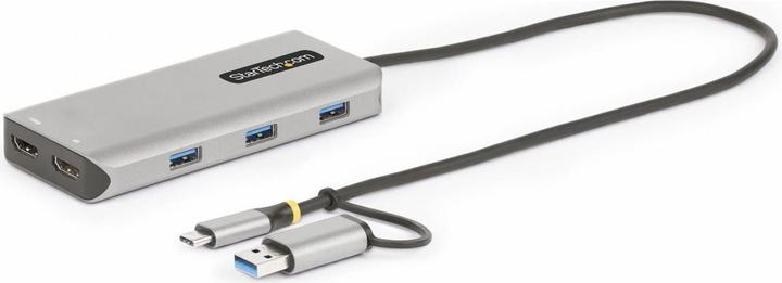 StarTech COM USB-C & USB-A Multiport Adapter Dual HDMI 4K/1080p 3-Port USB Hub USB-C to A Dongle Min (USB-C, 3 Ports)