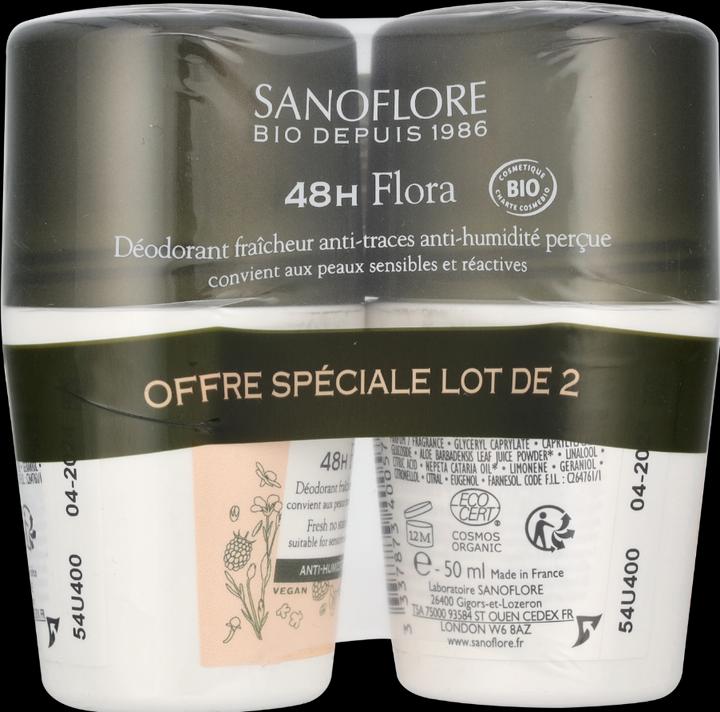 Sanoflore 48H Flora Deodorant Duo Set (Roll-on, 100 ml)
