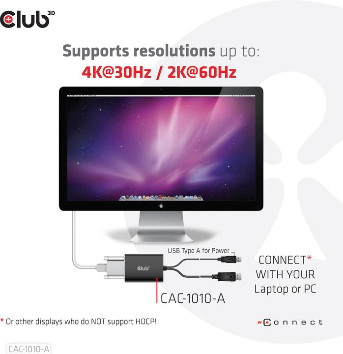 Produktbild Club 3D DisplayPort auf Dual Link DVI-D HDCP OFF (DVI, 60 cm)