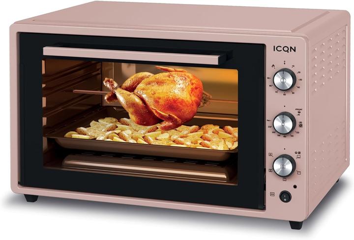 Immagine prodotto Icqn XXL Vrijstaande Oven - 60L - Convectie Mini Oven - Hetelucht /u0026 Grillfunctie - Gemailleerde Holt
