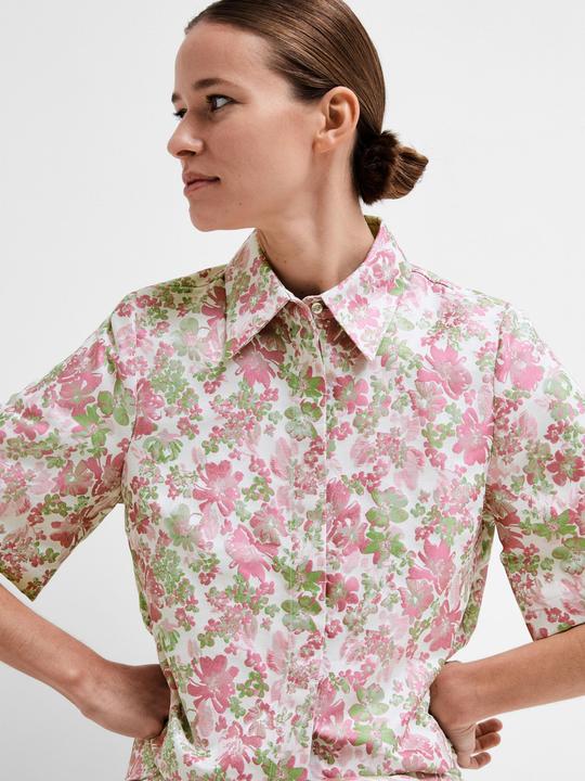 Produktbild Selected Femme Geblümte Jacquard Kurzarmhemd (36)