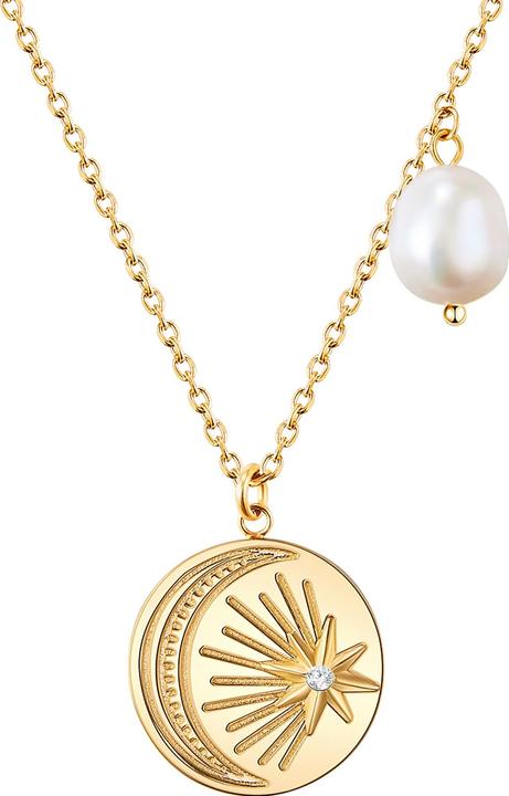 Produktbild Valero Pearls Damen Edelstahl Preciosa Süsswasser-Zuchtperle Gelbgold 40,0 cm Grundkette + 5,0 cm (Edelstahl, 40 - 45 cm)