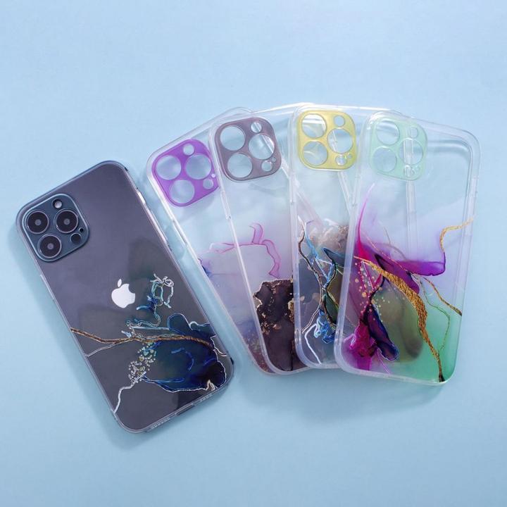 Immagine prodotto Hurtel Custodia Marble per iPhone 12 Pro Max Gel Cover Marmo Arancione (Apple iPhone 12 Pro Max)