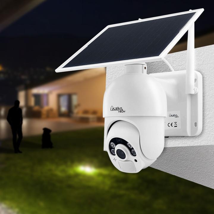 Actual product image Casativo Pan-tilt surveillance camera with full HD, rechargeable battery & solar panel, IP66, set of 2 (1920 x 1080 Pixels)