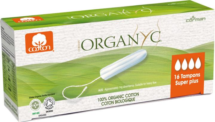 Immagine prodotto Organyc Tamponi Super Plus senza applicatore - 100% cotone biologico (16 x, Grande vantaggio)