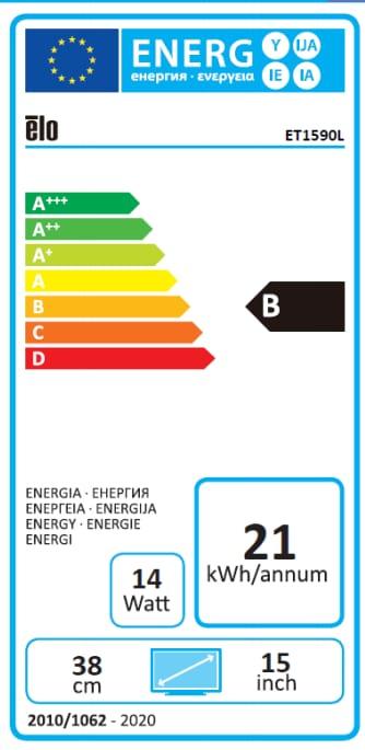 Energie-Label ēlo ET1590L OPEN FRAME MONITOR (1024 x 768 Pixel, 15")