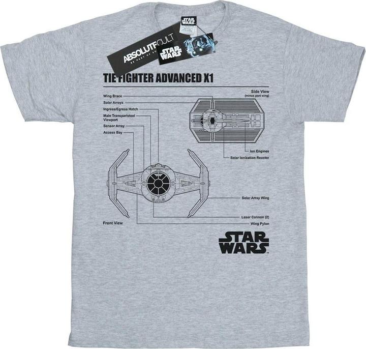 Produktbild Star Wars TIE Fighter X1 Blueprint TShirt (XL)