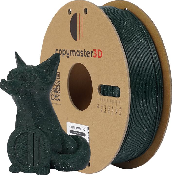 Actual product image Copymaster3D PLA Glitter Filament for 3D Printer, 1.75 mm, Shiny Green (PLA, 1.75 mm, Green)