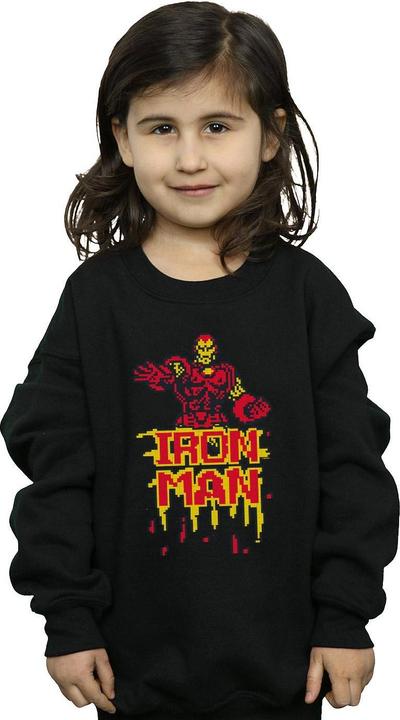 Actual product image Girls Iron Man Pixelated Sweatshirt (140, 146)