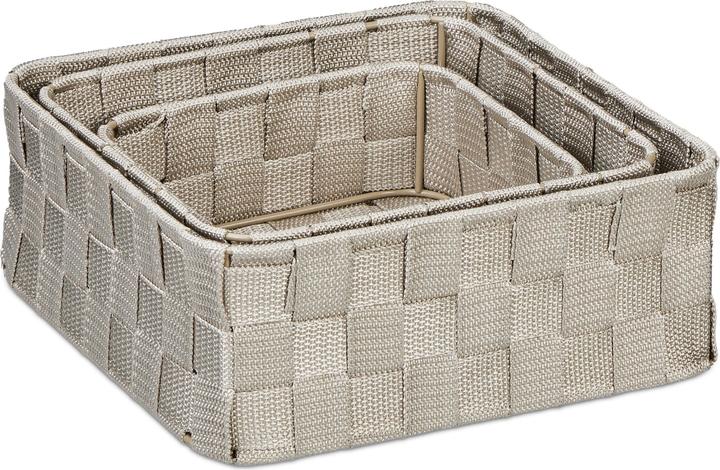 Immagine prodotto Relaxdays 3x cestino portaoggetti (1 x, 24 x 24 x 9,5 cm)